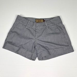 Dear John Navy & White Cuffed Denim Shorts